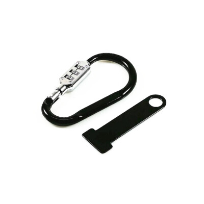Black Carabiner Helmet Lock Combination Code Lock with T bar Tool