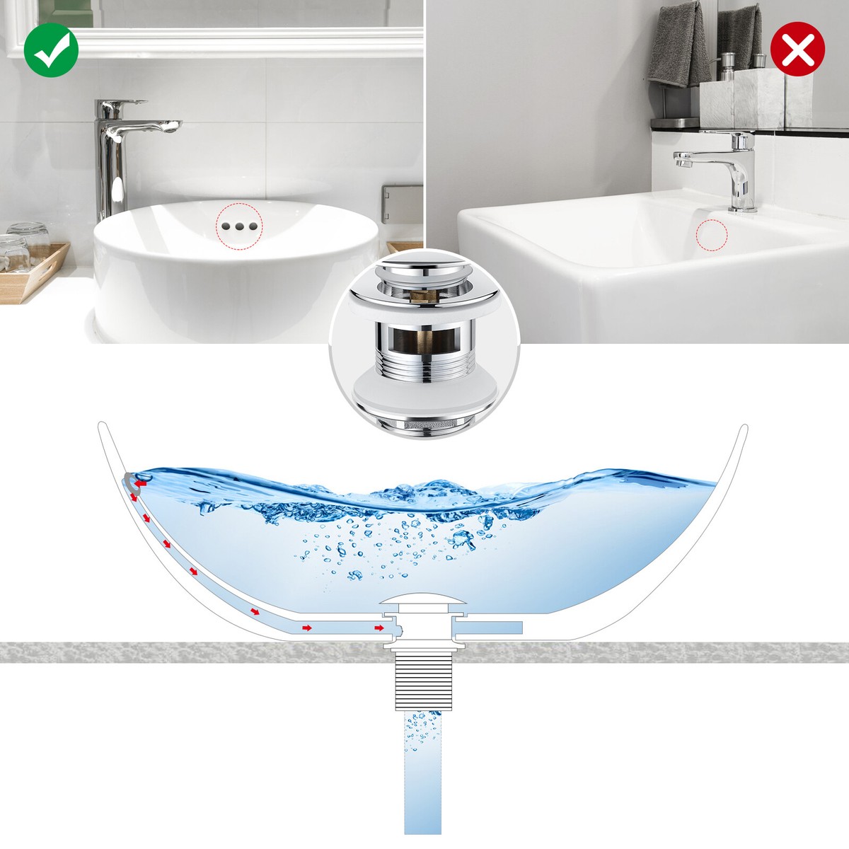 Sifone Lavabo Bagno 30723316 30723316-Set Completo Di Scarico Per Lavabo Con Valvola Tubo Scarico Lavandino - Foto 9