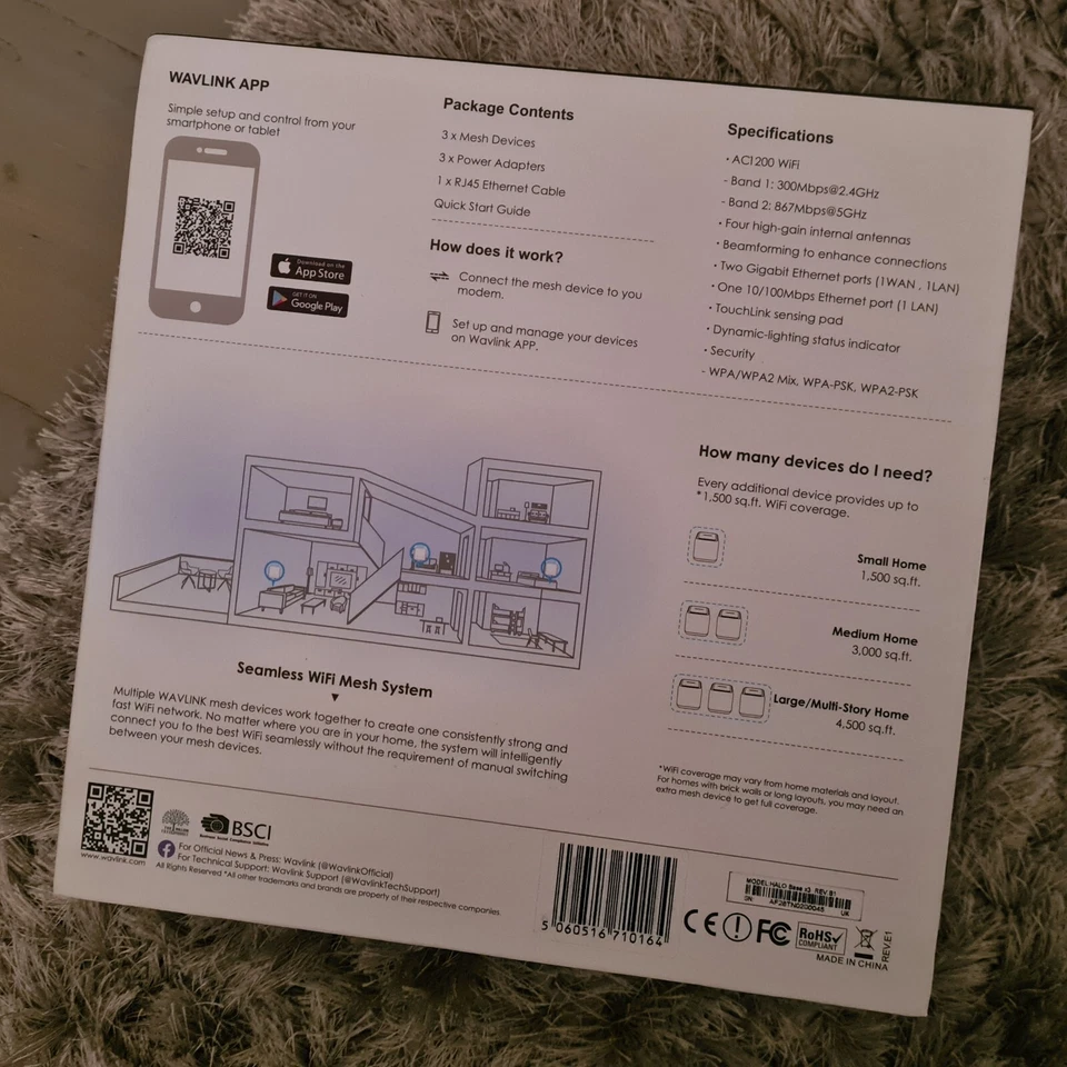 WAVLINK : Halo Base Pro - AC1200 - Mesh Wi-Fi System | Router / AP / Repeater - Image 2 of 3