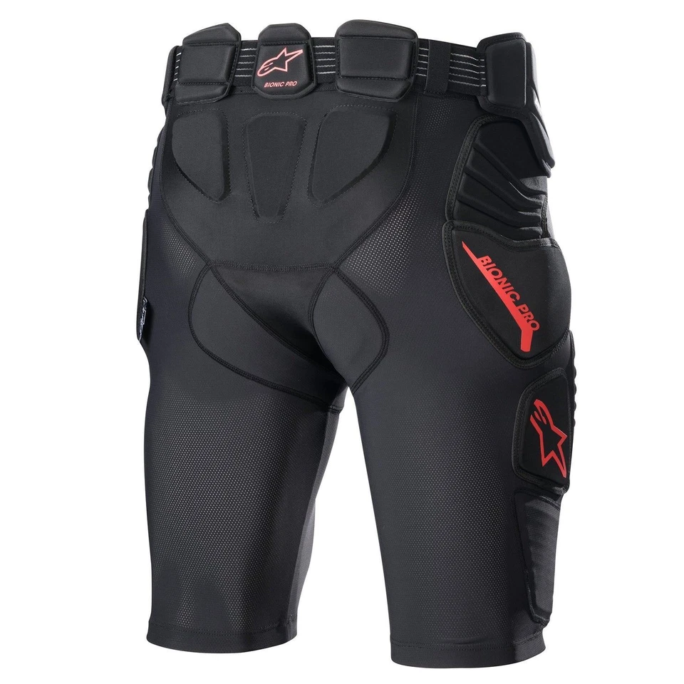 Shorts de proteção Alpinestars 2025 Bionic Pro preto vermelho MX motocross off road - Imagem 2 de 2