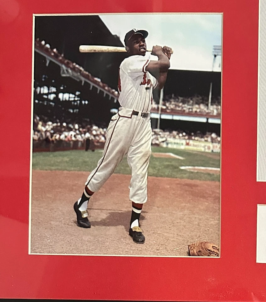 Hank Aaron autographed signed framed jersey MLB  Atlanta Braves JSA COA - Image 3 of 4