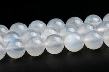 7-8MM Genuine Natural Translucent Rainbow Moonstone Grade AAA Round Loose Beads