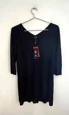 BNWT  UK 10 Shift Jersey Tunic Casual Shirt Dress Black YEST