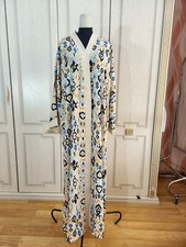 Uzbek Ikat Chapan Robe Ikat Print Beach Bikini Cover-Up Nightwear Dress Abaya