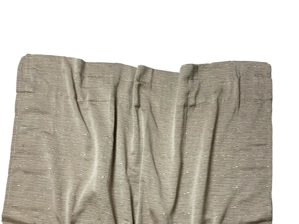 2 Essential Home Textured Curtains Drapes Panels Beige Taupe Light 63" Faux Silk - Image 2 of 4
