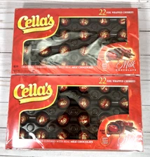 Cella's 22 Foil Wrapped Milk Chocolate Covered Cherries Candy 11oz (2 Pack)