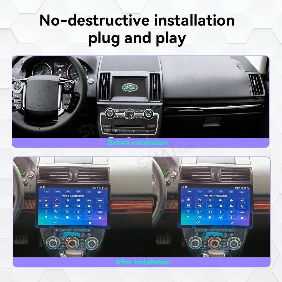 Radio estéreo de coche Android 13,3" 4+64 GB para Land Rover Freelander 2 L359 2007-2015 Foto 2 de 4