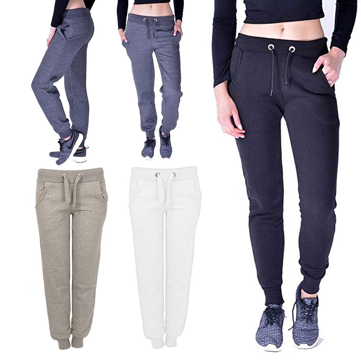jogging pants womens tracksuit bottoms with zip pockets