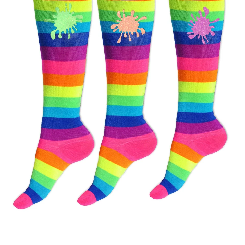 Girls Socks Slime Birthday Party Favors Knee High Stockings Boot Sock Leggings - Image 4 of 4