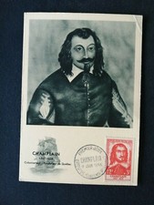 FRANCE PREMIER JOUR FDC YVERT 1068 CHAMPLAIN COLONISATEUR 12+3F BROUAGE 1956