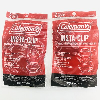 #ad 4 New Coleman Instaclip #95 Lantern Mantles 2 packs of 2 4 Mantles Total $9.99