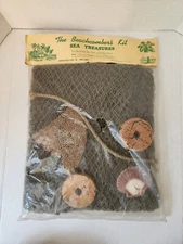Vintage Beachcombers Kit Tiki Bar Patio Decor Fishing Net Shells Coral 