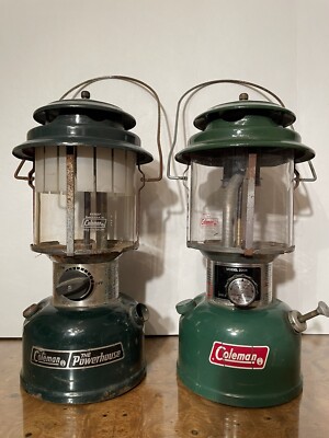 Coleman 228F ランタン Vintage Coleman Green 228F Double Mantle Lantern w/ Original