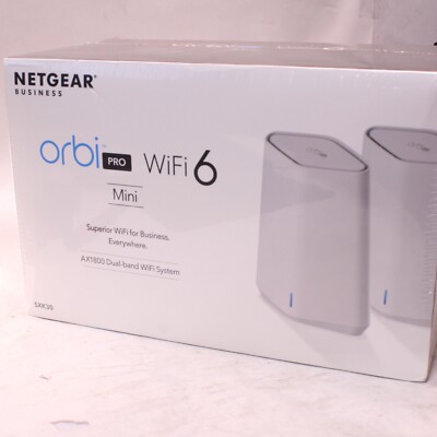 Netgear SXK30 Orbi Pro Wifi 6 Mini AX1800 Dual Band Router and Satellite