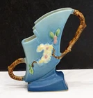 1930's Vintage ROSEVILLE POTTERY Art Deco APPLE BLOSSOM Flower Vase / 373-7