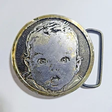 Gerber Baby Food Company Promo Brass Tone Vintage Belt Buckle by SPEC-CAST Inc.