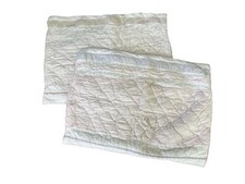 Pottery Barn Kids Set Of 2 Standard Pillow Cases Shams Pink Stripe Tie Back