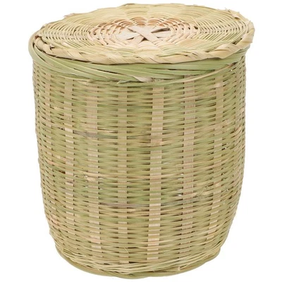 Corbeille À Poubelle En Bambou Basket Panier De Papier Déversé Tissé - Photo 1/4