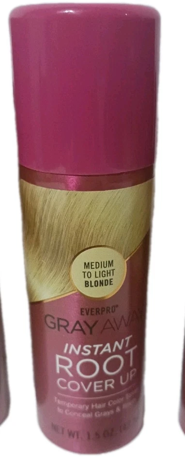 Paquete de 4 Everpro GRAY AWAY spray instantáneo de cobertura de raíces rubio medio a claro 1,5 oz Foto 2 de 4