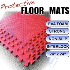 12mm Interlocking Protective Interlocking EVA Flooring Mats RED 96 Sq Ft 8.92m