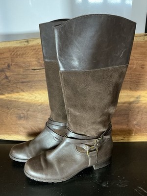 Womens Lauren Ralph Lauren Brand ''Savion'' Brown Leather Boots Size 10B