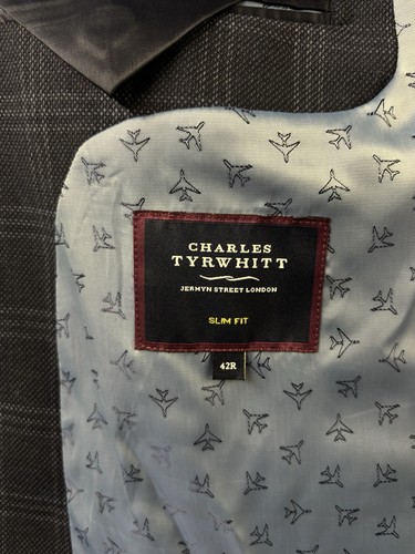 Veste de costume personnalisée Charles Tyrwhitt gilet bleu 42" super 120s laine PORTÉ UNE FOIS - Photo 14 sur 24