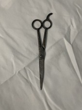vintage 1940s Dunlap barber shears iconic dimpled hammered Steel Barber Shears