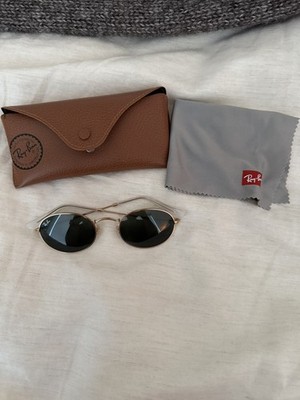 Ray-Ban Sunglasses RB3547 50-21 Round Polished Gold Metal Arista G-15 Green