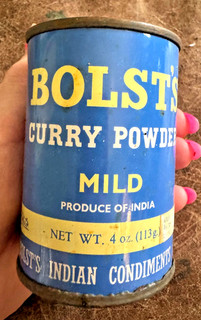 Vintage Bolst's Indian Condiments Mild Curry Powder Round Spice Tin 4 oz India