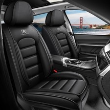 Leather 2 Seat Cover For Mazda3 Mazda6 Anti Slip Black Front With Airbag