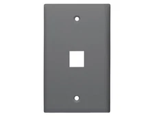 Monoprice Standard Size Keystone Plate 1 Port, Gray, UL