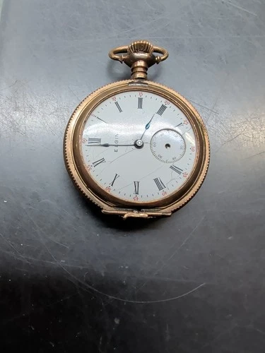 Antique 1905 Elgin Lady Pocket Watch  Gold Filled. Strictly For Parts. #8984357