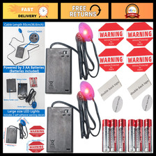 2 Pack Fake Car Alarm with Red LED Light - Imitation Security System, Anti-Theft