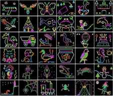 STARTER PACK 1 Template Pattern Refills for Lite Brite Ultimate Classic - 36
