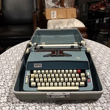 1966 Brother Opus 900 Working Blue Vintage Portable Typewriter With Case thumbnail