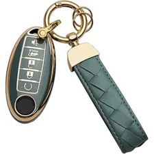 Key Fob Cover Keychain Fit for Altima Maxima Rogue Armada Black, 5 buttons