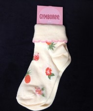 NWT Vtg Gymboree Aloha Wahine Hawaiian print cuff socks 2T 3T fit shoe 7-8