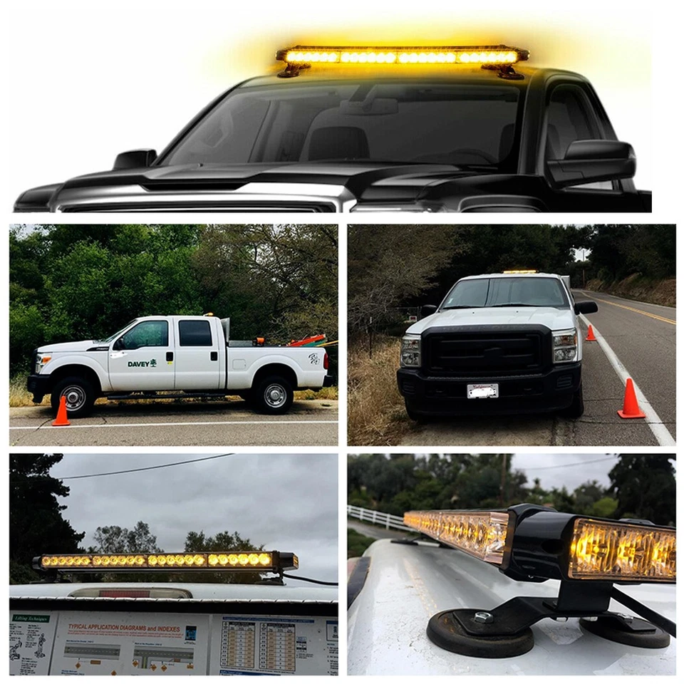 Barra de luz estroboscópica LED AUXITO 56 ámbar advertencia de emergencia asesor de tráfico 3000K Foto 2 de 4