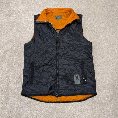Chrome Industries Reversible Vest Men's Medium Black Quilted Cycling Full Zip - product listing photo