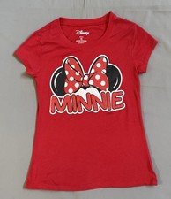 Disney Girls Minnie Mouse Red Cap Sleeve T-Shirt Size M