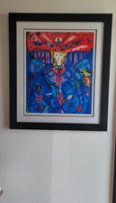 ARTWORK BY A CUBAN ARTIST JOSE MARIA MIJARES!! SERIGRAPH ON PAPER "BLUE HABANERA