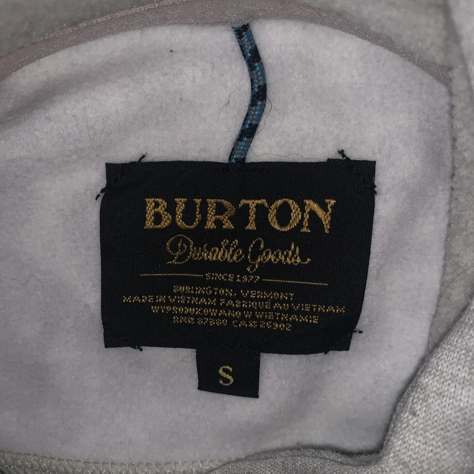 Burton Sudadera con Capucha Pequeña Gris Floral Sudadera Agujeros para el Pulgar Bolsillo Manga Larga Mujeres Foto 3 de 4