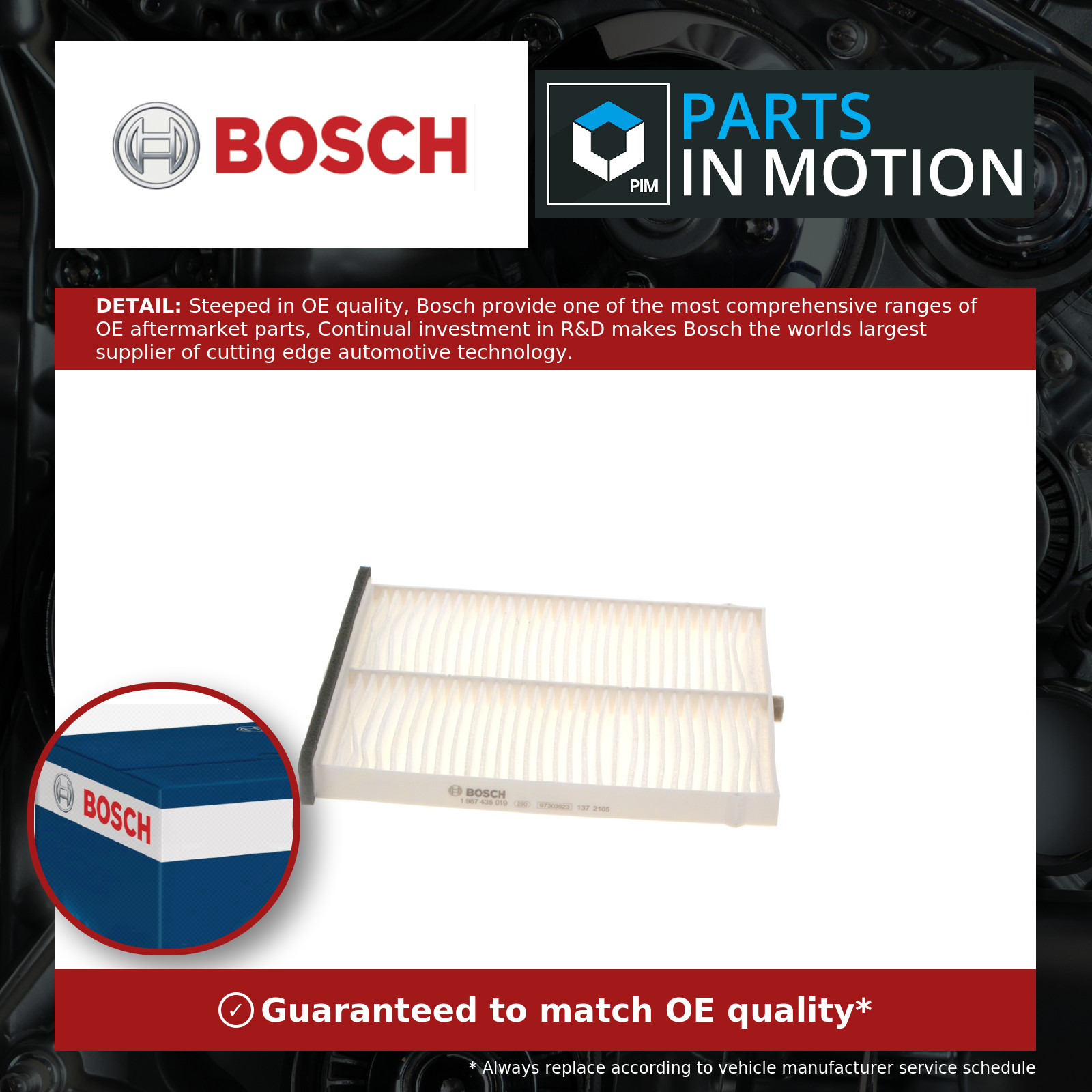 Fits BOSCH 1 987 435 019 Filter, cabin air 1 987 435 019 Cabin filter fits: MAZ - Image 8