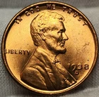 1938 D Lincoln Wheat Cent Penny - Choice BU Red - Beautiful Coin! - LC-D38A