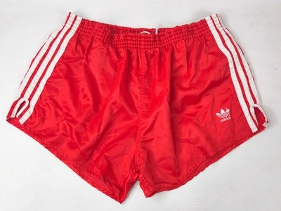 adidas Shorts Nylon Gr. D8 (XL) rot weiß West Germany vintage Polyamid sprinter