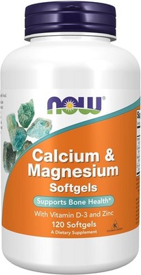 NOW Foods Calcium-Magnesium with Vitamin D and Zinc, 120 Softgels