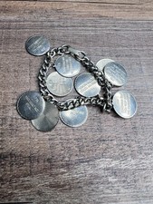 Vintage Bracelet with The Ten Commandments Silver Tone 8&rdquo; FREE Shipping
