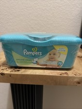 Pampers Natural Clean Baby Wipes Pop Up Plastic Refillable New SEALED Container