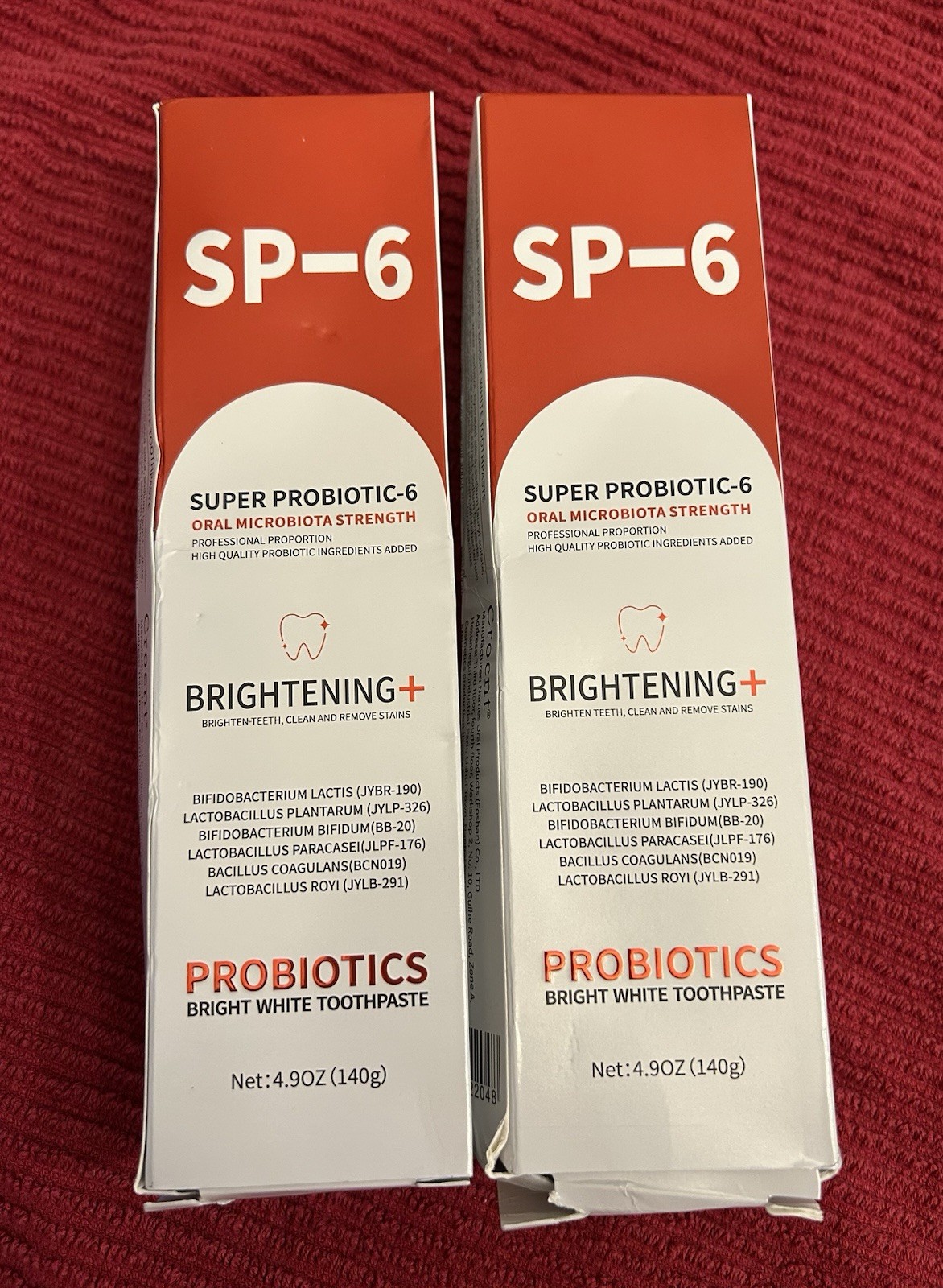 Sealed Lot of 2 Yayashi SP-6 Probiotic Whitening Toothpaste Oral Health NEW 120g