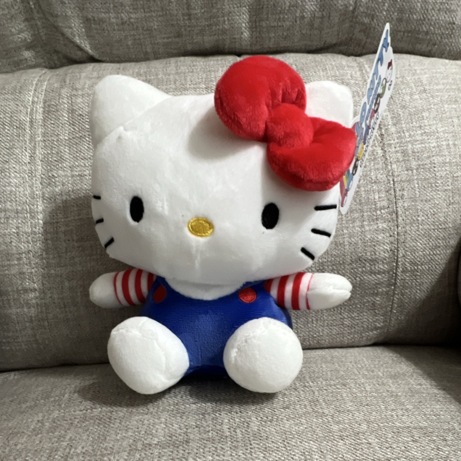Sanrio Hello Kitty Plush Stuffed Animal 8 in White Blue Red With Clothes